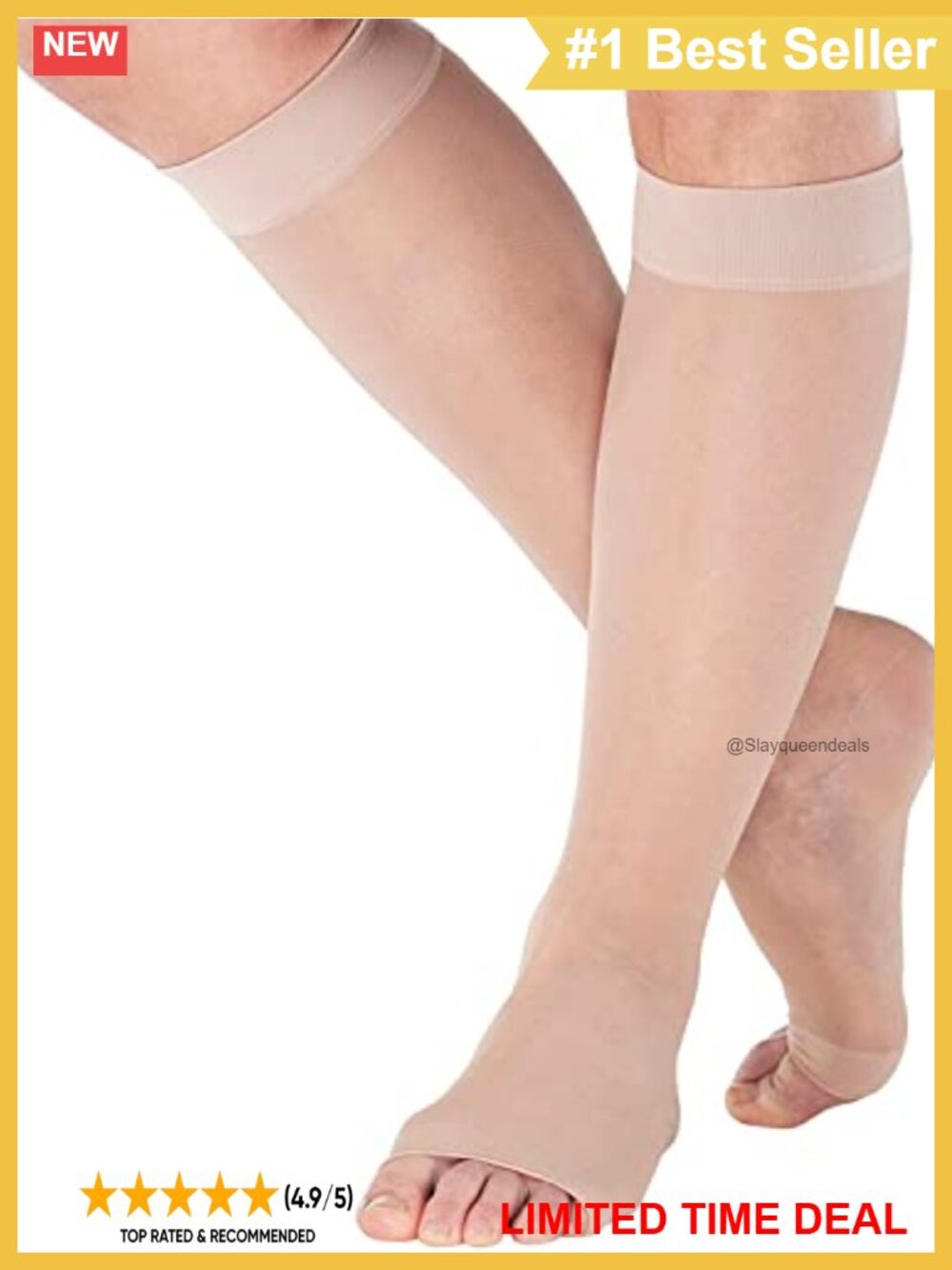 Women's Knee High Compression Socks 15-20mmHg Open Toe